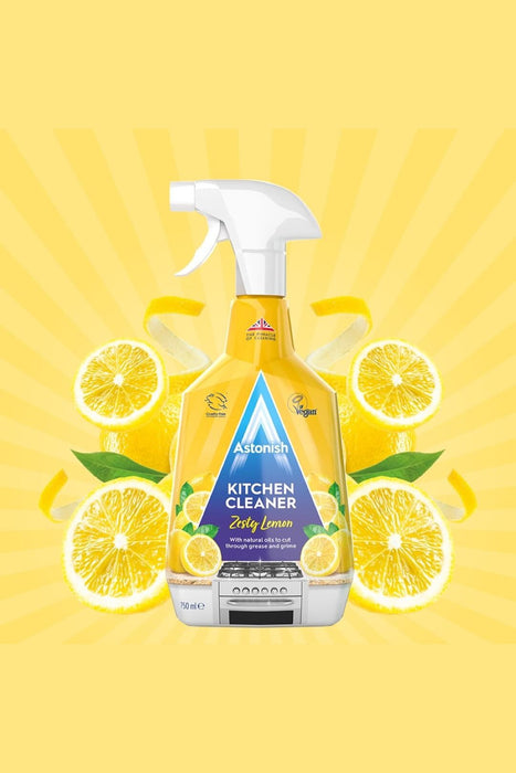 Astonish Kitchen Cleaner, Vegan And Cruelty Free And Blended With Natural Oils, 750ml, Zesty Lemon