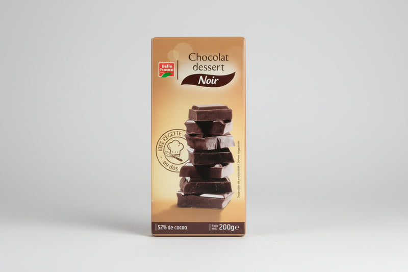 CHOCOLAT DESSERT NOIR BELLE FRANCE 200GR 52%DE CACAO