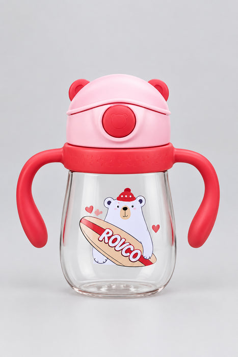 Rovco Cute Baby Straw Water Bottle with Handles