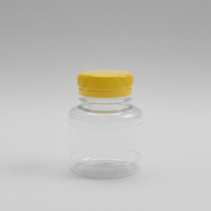 Mini Wide-Neck Plastic Storage Jar with Yellow lid 125g