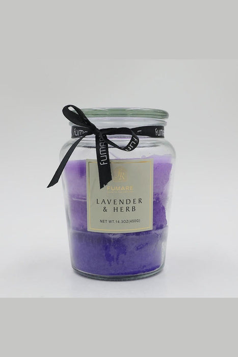 Fumare Pillar Glass Shadow Scented Candle- Lavender & Herb/ 450G