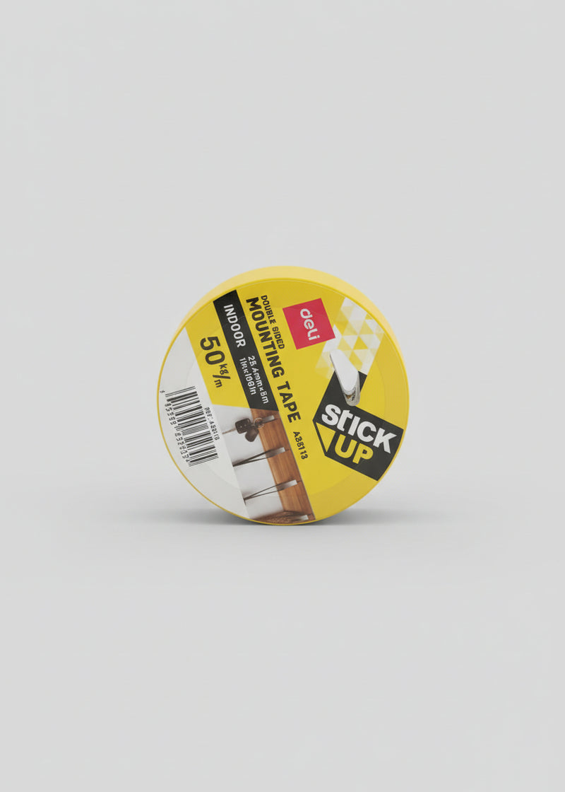 Ruban adhésif double face pour montage Deli, 5 mètres de longueur x 25 mm de largeur 