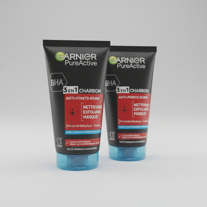 Garnier Pure Active 3in1 Charbon Nettoyant Exfoliant Masque 150ml/1PC