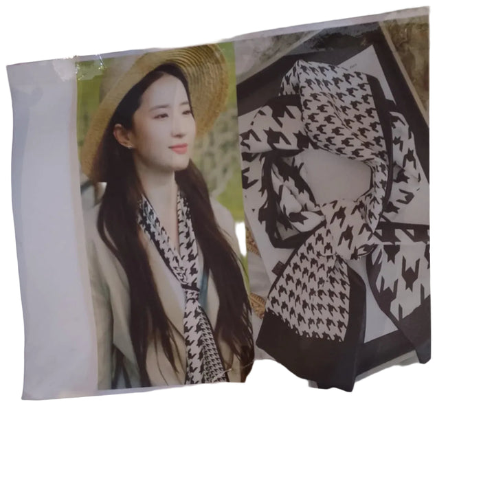 Narrow Silk Scarf Skinny  (Assorted Geometric Prints)