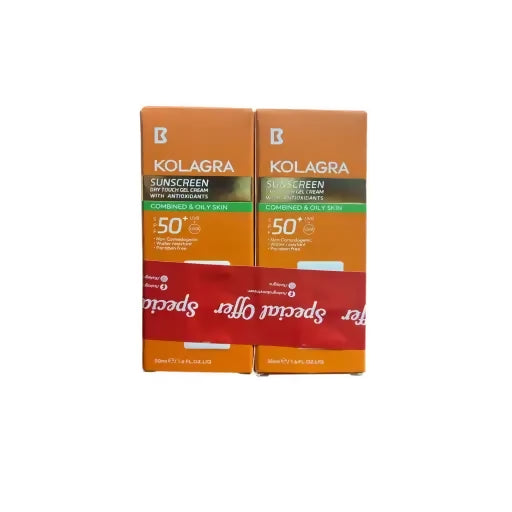 KOLAGRA SUNSCREEN SPF50+ GEL CREAM 1+1 OFFER 50ML