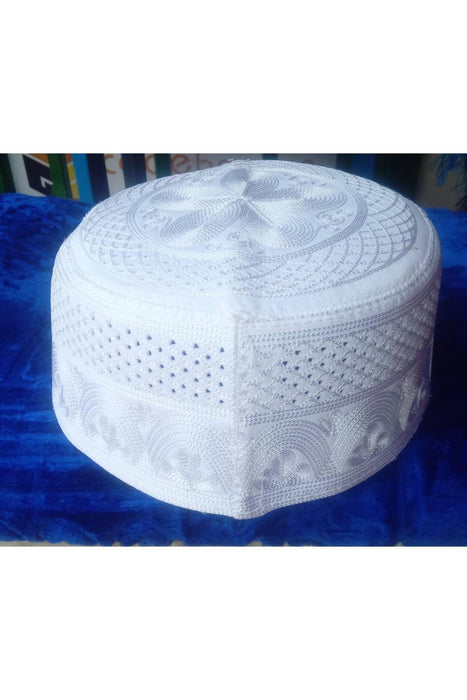 White Cotton Muslim Hat