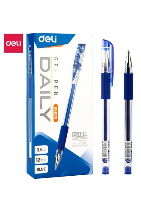 Deli Daily Gel Pen 0.5Mm Soft Grip Blue