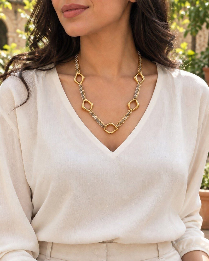 Two-Tone Stainless Steel Necklace 50gm