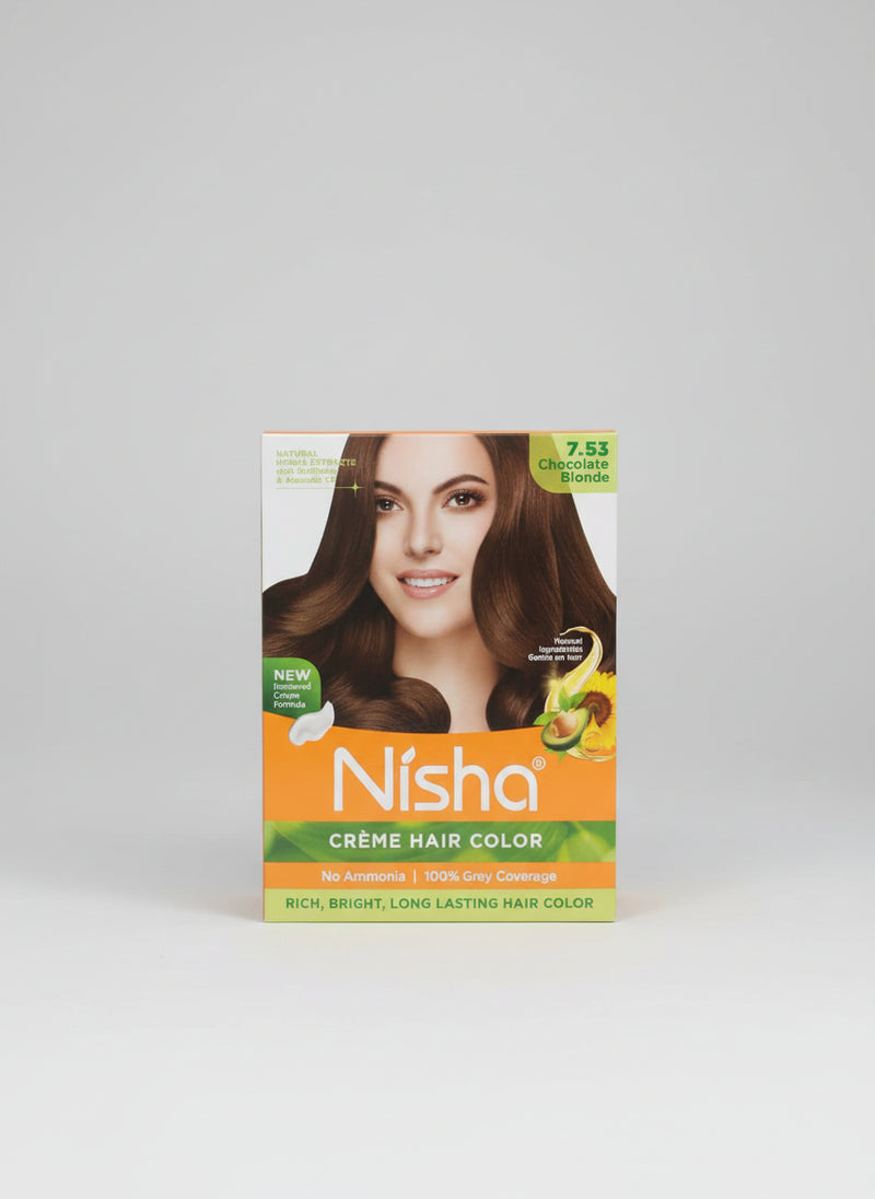 Nisha Crème Hair Color -CHOCOLATE BLONDE 7.53