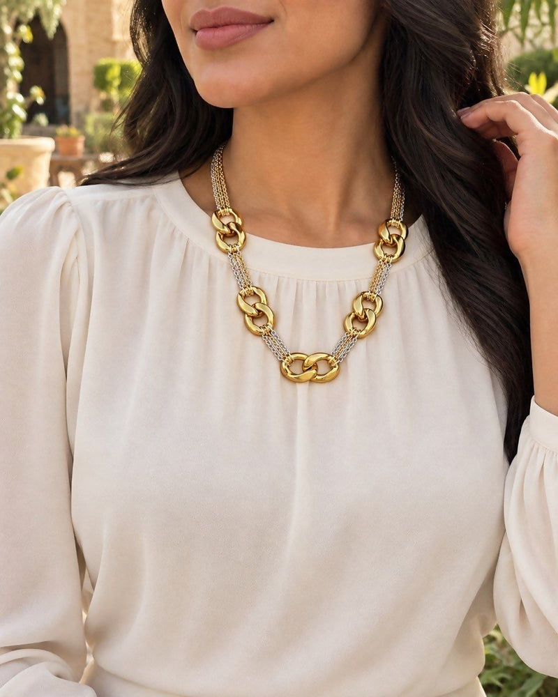 Two-tone stainless steel necklace