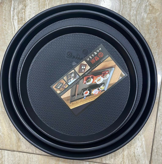 : Round Non-Slip Serving Trays (Set of 3)