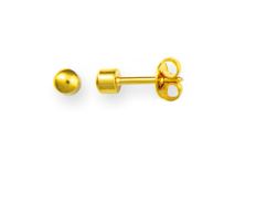 Caflon Ear Piercing Earrings Studs - Regular Yellow Gold Stud Ball