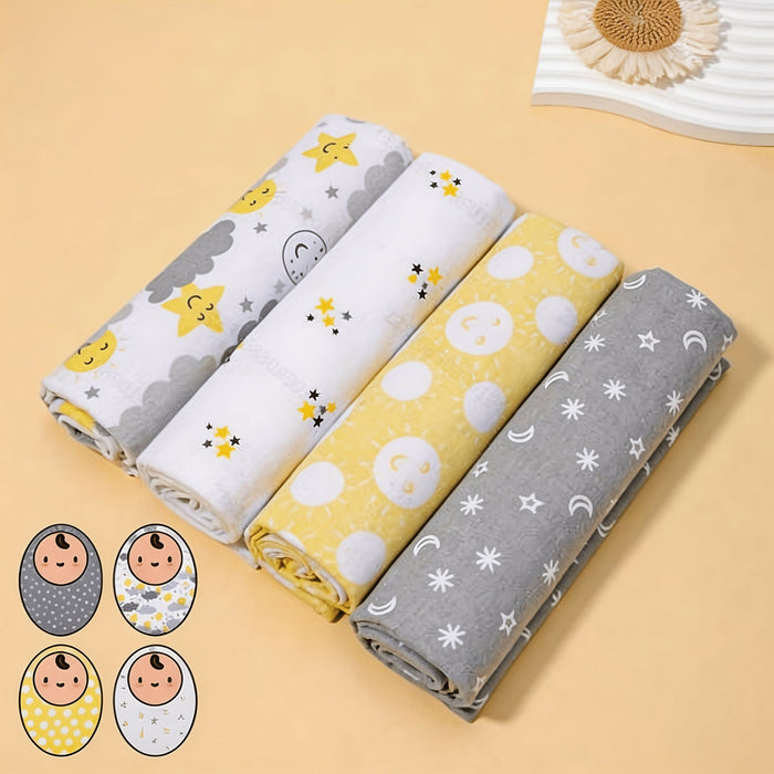 Cotton Flannel Baby Receiving Blankets (4-Pack)