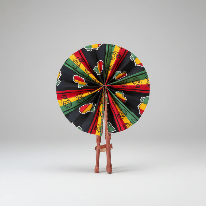 Rasta Colors Africa Kitenge Hand Fan