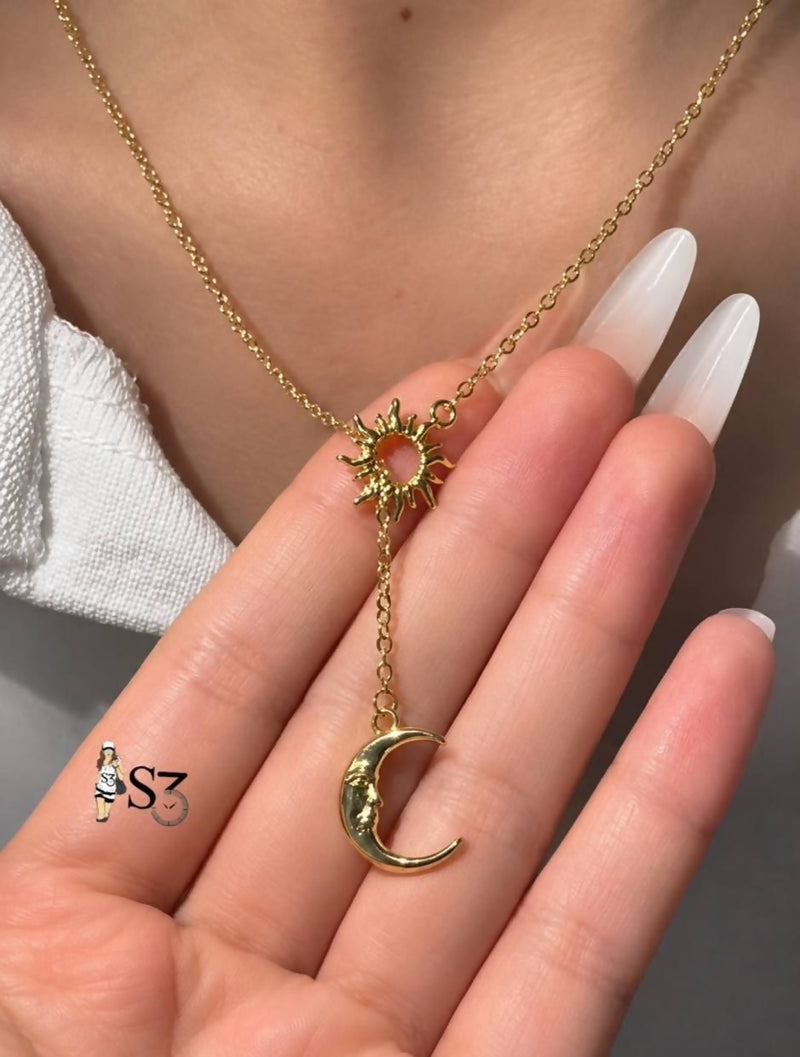 Sun & Moon Lariat Necklace 50gm