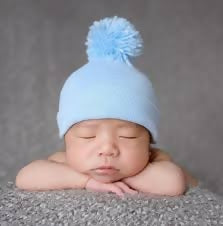 Knitted baby bonnet