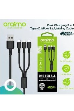 Oraimo Fast Charge & Sync 3 in 1, With  5V 2A