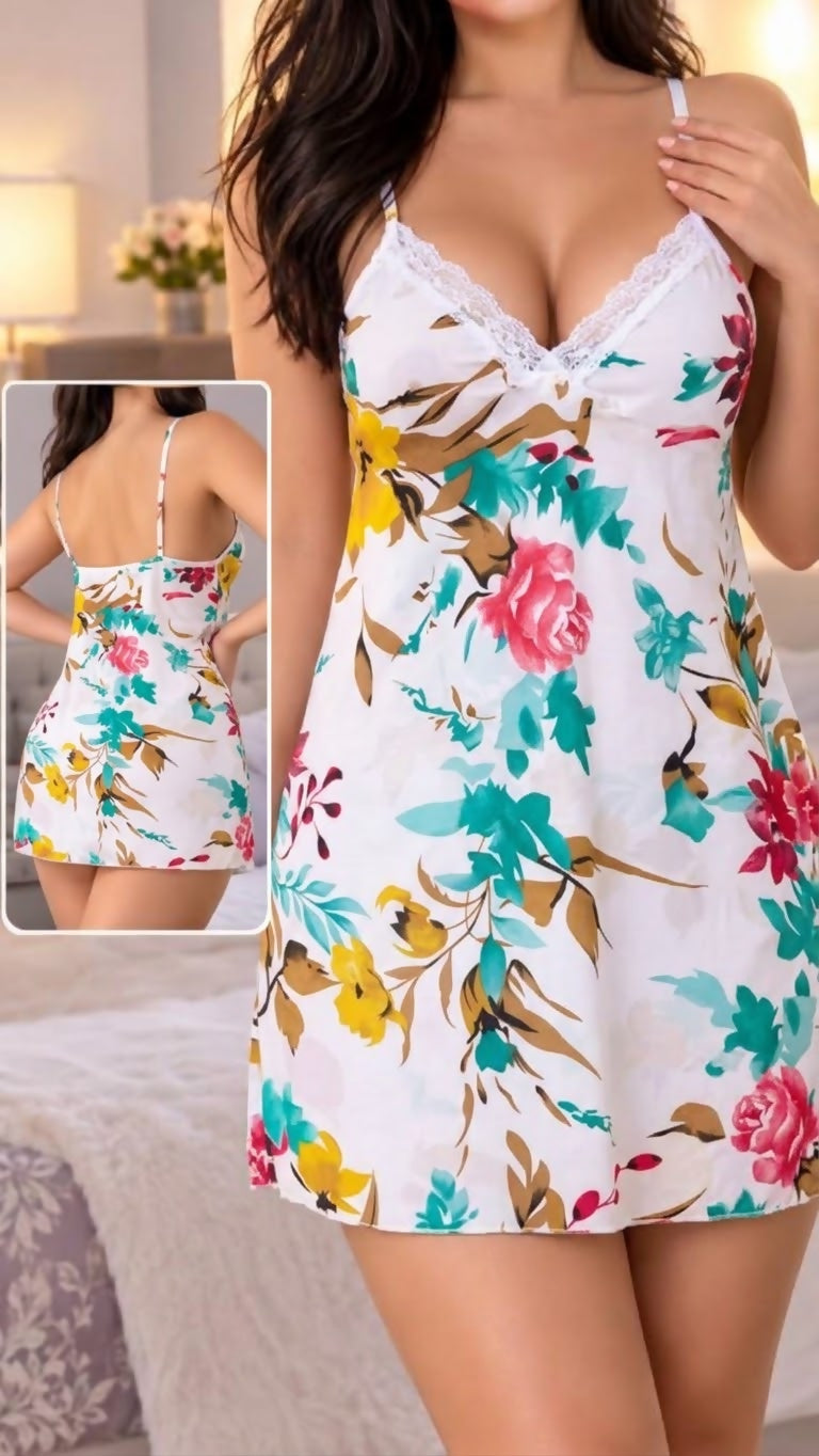 Women's short nightgown, size S/M, cotton mix 200g