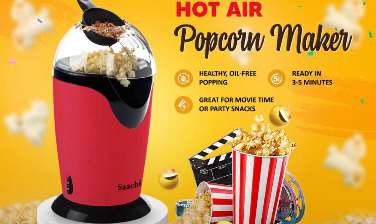 HOT AIR Popcorn Maker Great For Movie Time Or Party Snacks Ready In Popping 3-5 Minutes