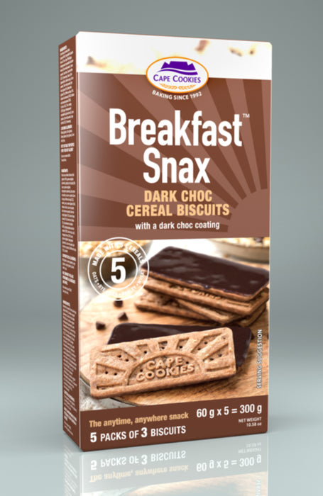 Cape Cookies Breakfast Snax Dark Chocolate Cereal Biscuits/ 300g