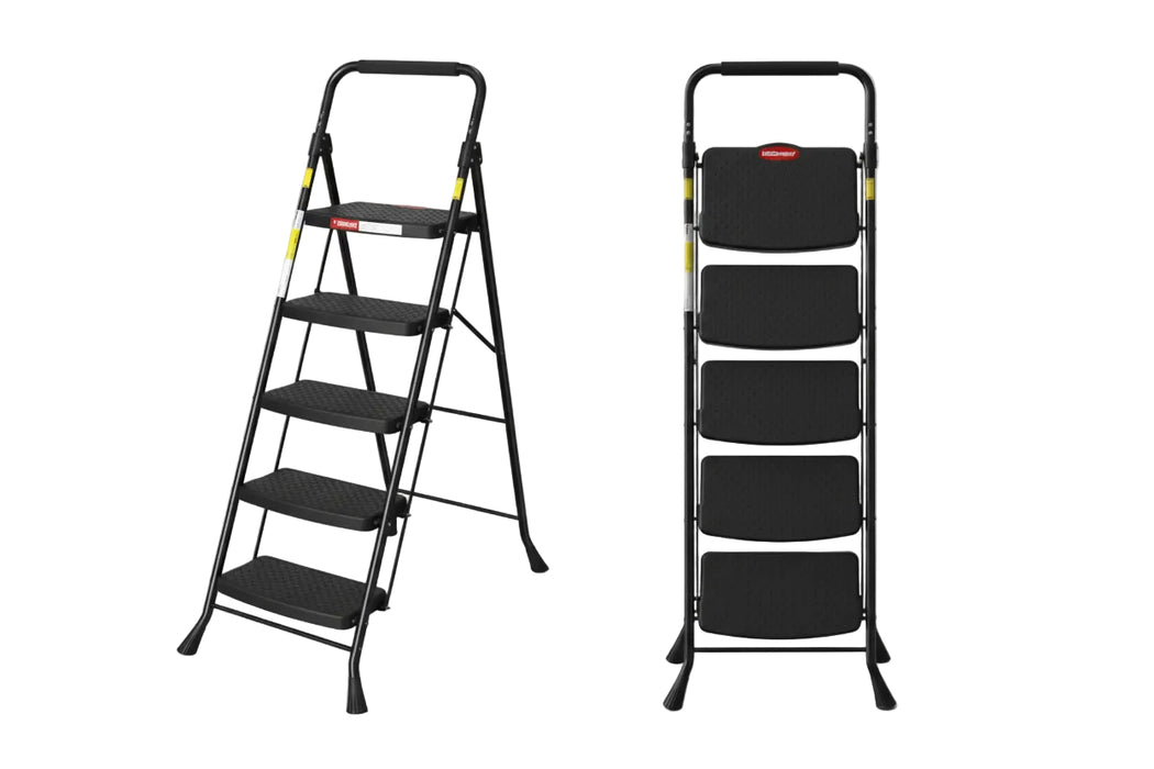 Folding 5-Step Metal Household Ladder